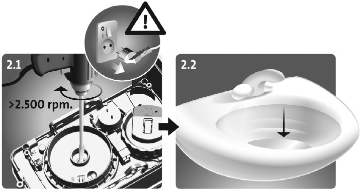 GRUNDFOS - Sololift2 C-3 - Operation by means of a power drill Funcionamiento mediante un taladro eléctrico