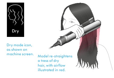 Dyson - Airstrait - Retoque con el pelo seco Retoque con el pelo seco