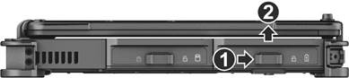 Getac - V110 Series - Instalación de las baterías - Paso 1 Instalación de las baterías - Paso 1