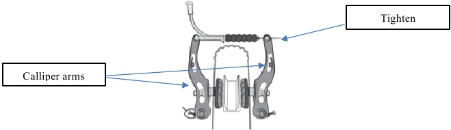 Denver - City - Ajuste de los frenos V-brake - Paso 1 Ajuste de los frenos V-brake - Paso 1