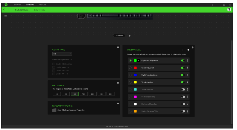 Razer - BLACKWIDOW V4 PRO - Modo de juego Modo de juego