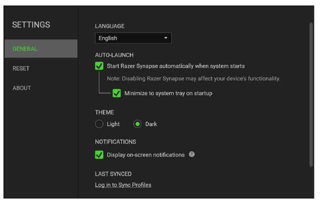 Razer - BLACKWIDOW V4 PRO - SETTINGS WINDOW VENTANA DE CONFIGURACIÓN