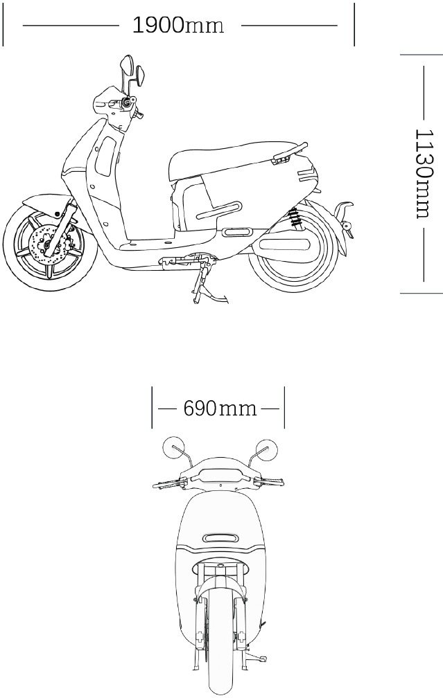 Horwin - EK1 - Dimensiones Dimensiones