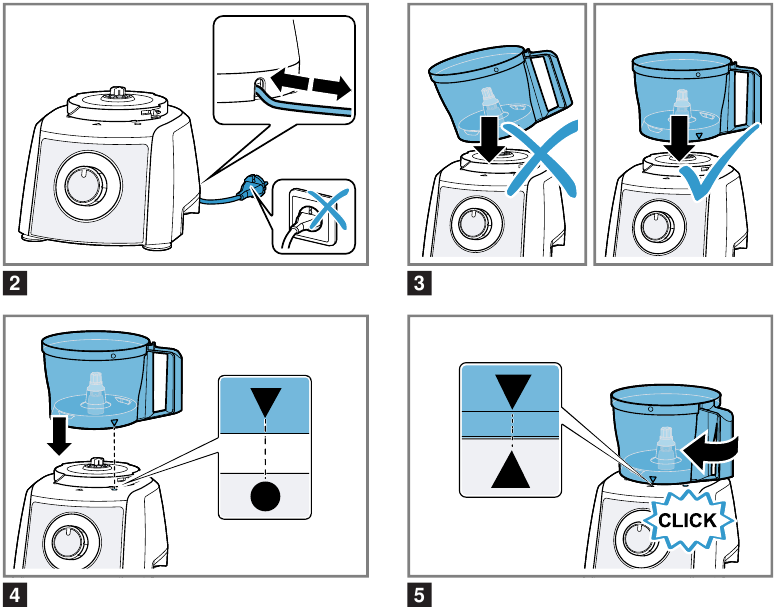 Bosch - MultiTalent 3 - Colocación del recipiente - Paso 1 Colocación del recipiente - Paso 1