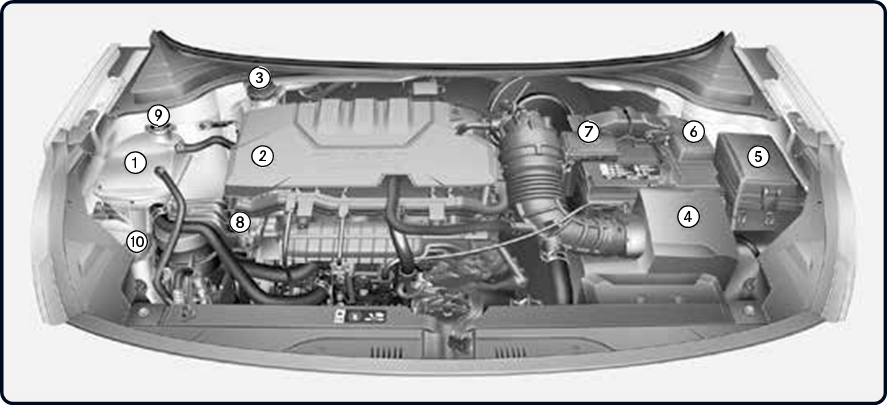 Kia - Stonic 2022 - Engine compartment Compartimento del motor