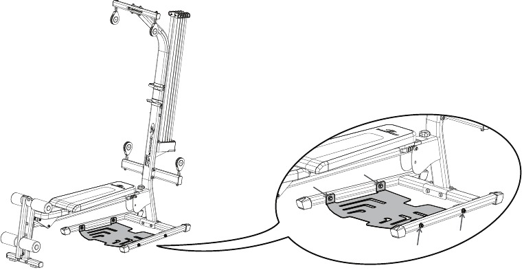 Bowflex - PR1000 - Adjustments - Step 1 Ajustes - Paso 1