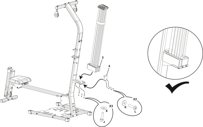 Bowflex - PR1000 - Assembly - Step 8 Montaje - Paso 8
