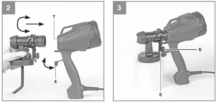 EINHELL - TC-SY 400 P - Montaje de la pistola rociadora - Paso 1 Montaje de la pistola rociadora - Paso 1