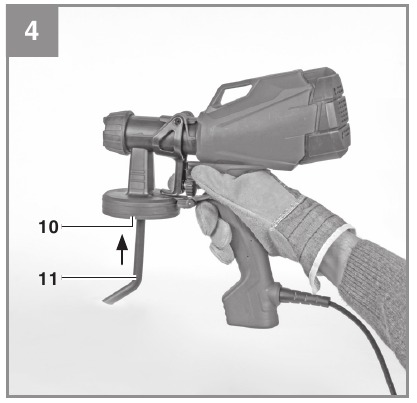 EINHELL - TC-SY 400 P - Montaje de la pistola rociadora - Paso 2 Montaje de la pistola rociadora - Paso 2
