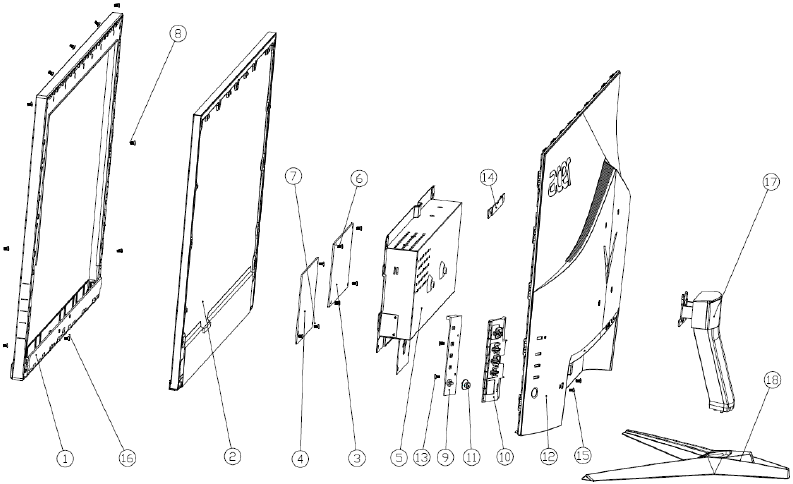 Acer - QG271 M3 - Diagrama explosionado - Diagrama explosionado del producto Diagrama explosionado - Diagrama explosionado del producto