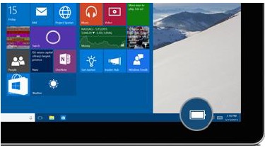 Microsoft - Surface Pro 4 - Alimentación y carga - Barra de tareas del escritorio Alimentación y carga: barra de tareas del escritorio