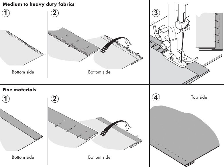 Singer - Brilliance - Sewing - Step 5 - Blind stitching Costura - Paso 5 - Puntada invisible