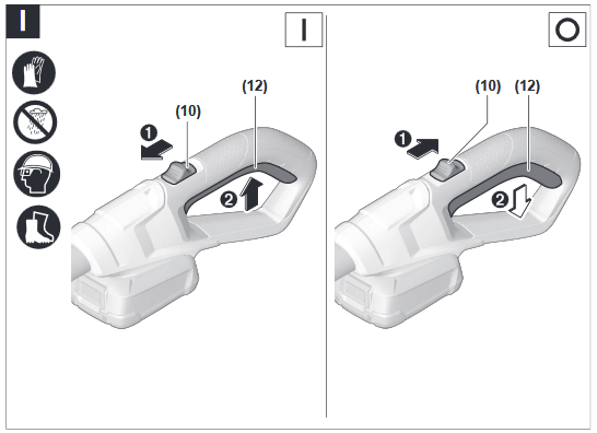 Bosch - Universal HedgePole 18 - Encendido y apagado Encendido y apagado