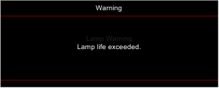 Optoma - UHD35 - Mensajes de iluminación LED - Advertencia de la lámpara Mensajes de iluminación LED - Advertencia de la lámpara