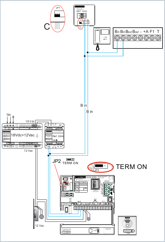 Fermax - DUOX - PLANTA - KIT DE DIAGRAMA DE CABLEADO DE 1 LÍNEA PLANTA - KIT DE DIAGRAMA DE CABLEADO DE 1 LÍNEA