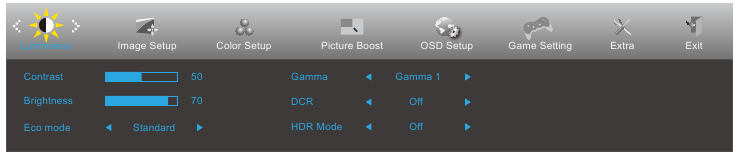 AOC - 24G2S - Ajuste - Configuración del OSD Ajuste - Configuración del OSD