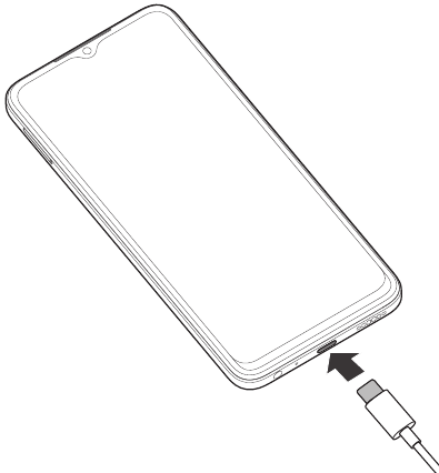 ZTE - Blade A34 - Carga - Paso 1 - Conecte el adaptador Carga - Paso 1 - Conecte el adaptador