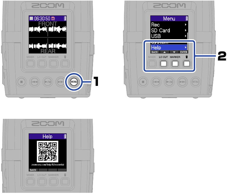 ZOOM - H2essential - Acceso a la ayuda en línea (código 2D) Acceso a la ayuda en línea (código 2D)