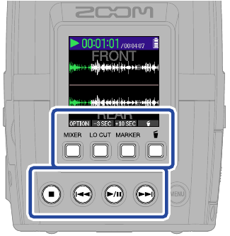 ZOOM - H2essential - Reproducción de grabaciones - Operaciones durante la reproducción Reproducción de grabaciones - Operaciones durante la reproducción