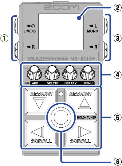 ZOOM - MS-80IR+ - Funciones de las piezas - Parte superior Funciones de las piezas - Parte superior