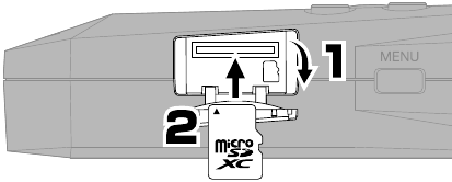 ZOOM - H1essential - Inserción de tarjetas microSD Inserción de tarjetas microSD