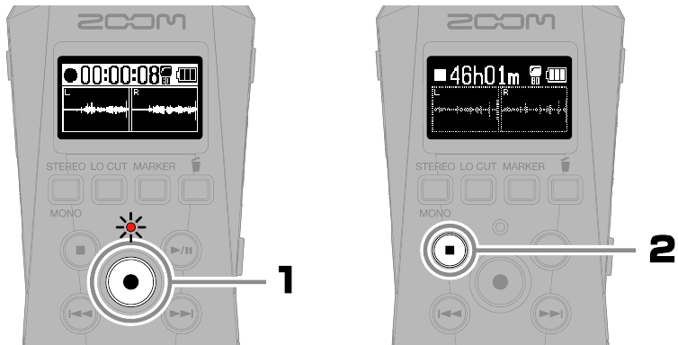 ZOOM - H1essential - Operación de grabación Operación de grabación