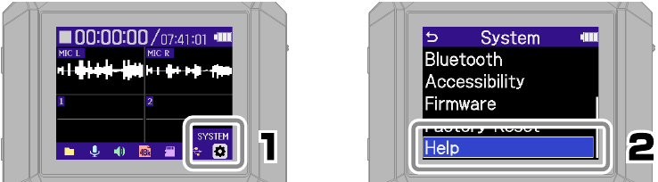 ZOOM - H4essential - Acceso a la ayuda en línea - Paso 1 Acceso a la ayuda en línea - Paso 1