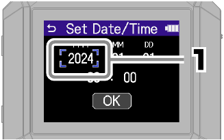 ZOOM - H4essential - Ajustes de fecha y hora - Paso 1 Ajustes de fecha y hora - Paso 1