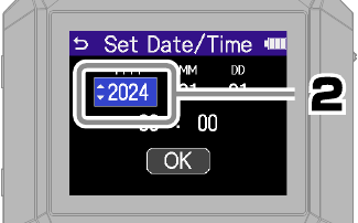 ZOOM - H4essential - Ajustes de fecha y hora - Paso 2 Ajustes de fecha y hora - Paso 2