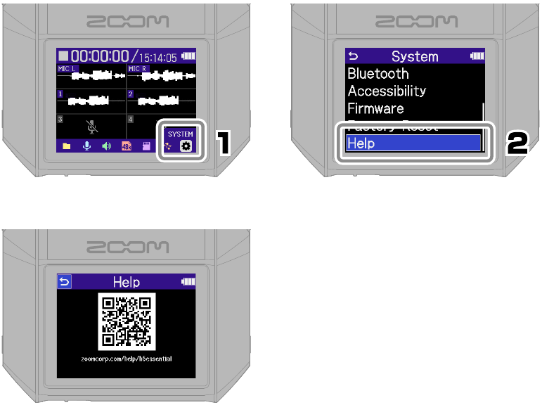 ZOOM - H6essential - Acceso a la ayuda en línea (código 2D) Acceso a la ayuda en línea (código 2D)