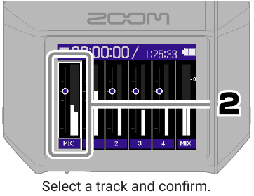 ZOOM - H6essential - Entradas 1–4 - Ajuste de la mezcla de monitorización - Paso 2 Entradas 1–4 - Ajuste de la mezcla de monitorización - Paso 2