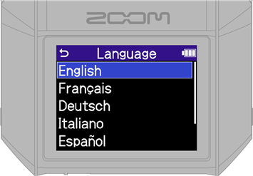 ZOOM - H6essential - Realización de ajustes/primer encendido - Ajuste de idioma Realización de ajustes/primer encendido - Ajuste de idioma
