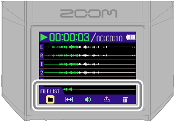 ZOOM - H6essential - Reproducción de grabaciones: uso de la pantalla de reproducción Reproducción de grabaciones: uso de la pantalla de reproducción