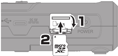 ZOOM - R4 - Inserción de tarjetas microSD Inserción de tarjetas microSD