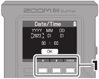 ZOOM - R4 - Ajuste de la fecha y la hora - Paso 1 Ajuste de la fecha y la hora - Paso 1