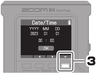 ZOOM - R4 - Ajuste de la fecha y la hora - Paso 3 Ajuste de la fecha y la hora - Paso 3