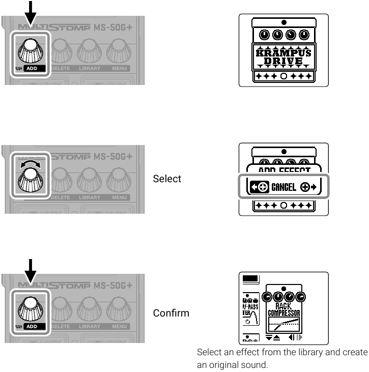 ZOOM - MS-50G+ - Adición de efectos Adición de efectos