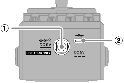 ZOOM - MS-50G+ - Descripción general de las funciones - Parte 3 - Parte trasera Descripción general de las funciones - Parte 3 - Parte trasera