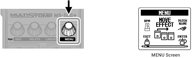 ZOOM - MS-50G+ - Uso del MENÚ Uso del MENÚ