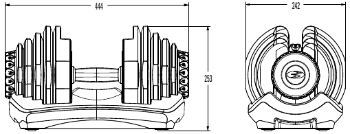 Bowflex - SelectTech BD1090 - Dimensiones Dimensiones