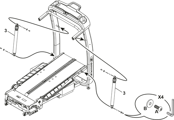 Bowflex - TreadClimber TC10 - Fije los cilindros a los pedales y, a continuación, a los montantes Fije los cilindros a los pedales y, a continuación, a los montantes