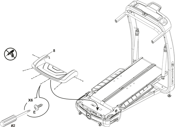 Bowflex - TreadClimber TC10 - Fije el escalón trasero al conjunto del pedal Fije el escalón trasero al conjunto del pedal