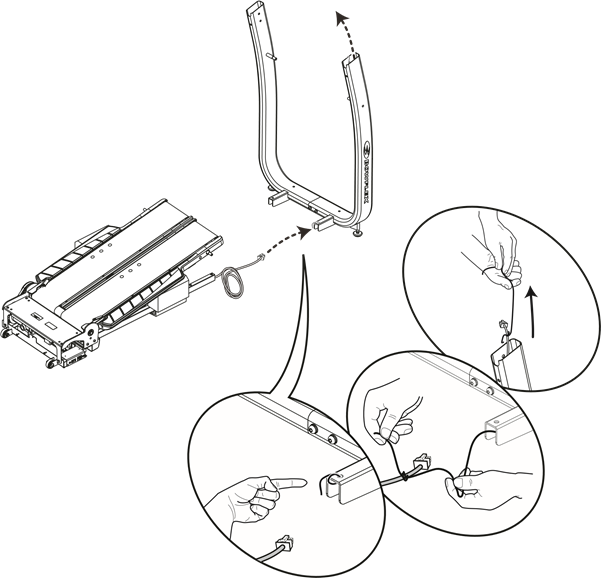 Bowflex - TreadClimber TC10 - Pase el cable de la consola a través del montante derecho Pase el cable de la consola a través del montante derecho