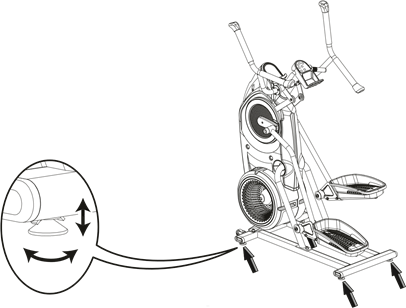Bowflex - Max Trainer M3 - Ajustes - Nivelación de la máquina Ajustes - Nivelación de la máquina