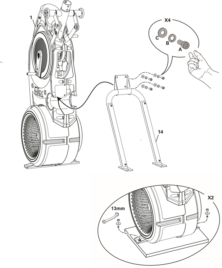 Bowflex - Max Trainer M8 - Montaje - Paso 1 Montaje - Paso 1