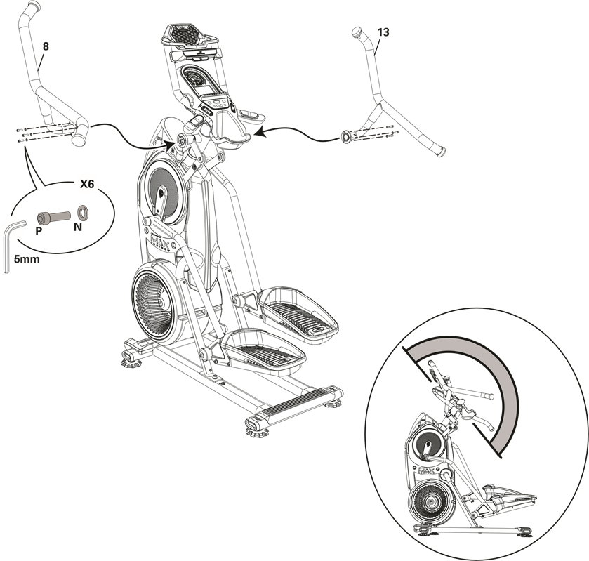 Bowflex - Max Trainer M8 - Montaje - Paso 10 Montaje - Paso 10