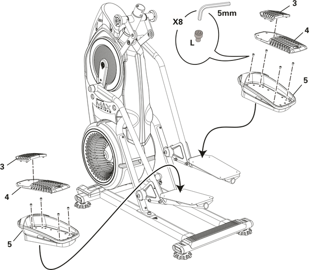 Bowflex - Max Trainer M8 - Montaje - Paso 8 Montaje - Paso 8