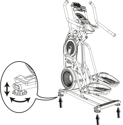 Bowflex - Max Trainer M8 - Nivelación de la máquina Nivelación de la máquina