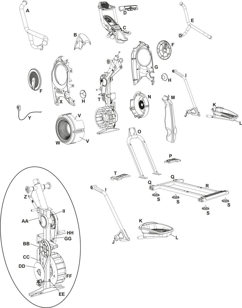 Bowflex - Max Trainer M8 - Piezas de mantenimiento Piezas de mantenimiento