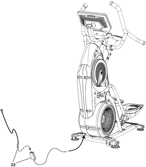 Bowflex - Max Trainer M9 - Montaje - Paso 12 - Conectar el adaptador de CA Montaje - Paso 12 - Conectar el adaptador de CA